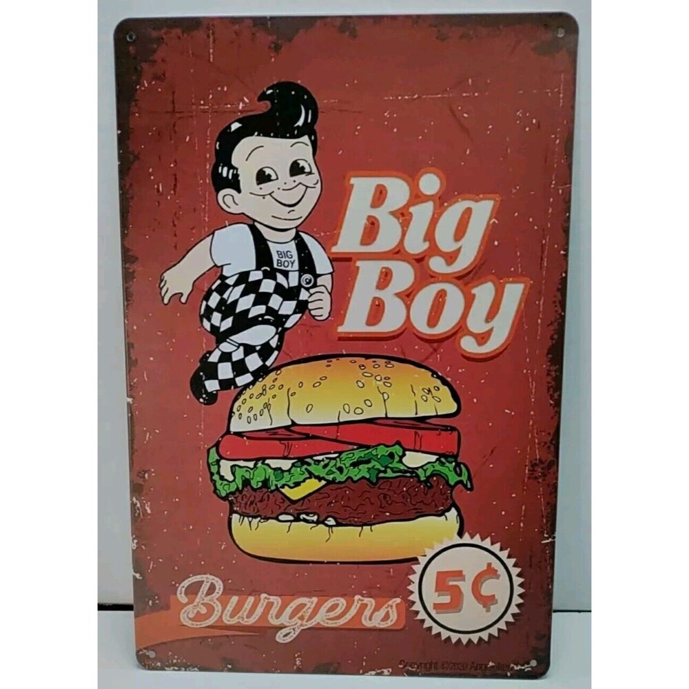 Tin Signs-Big Boy Burgers 5€-Vintage Look- Retro-Style Advertisement